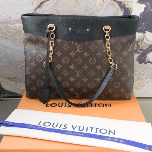 Louis Vuitton Monogram Pallas Black Shopping Tote - Picture 3 of 8